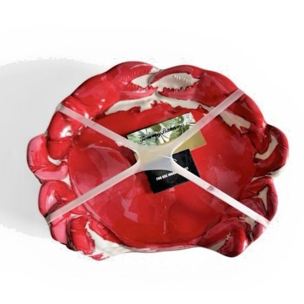 Tommy Bahama Melamine Crab Shape Salad Lunch App Plates 9.5” x 7.25 Set of 4